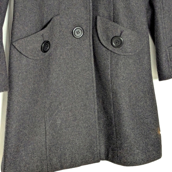 JLO By Jennifer Lopez Women's (Size PXS) Charcoal Grey Wool Blend Pea Coat - Picture 4 of 16